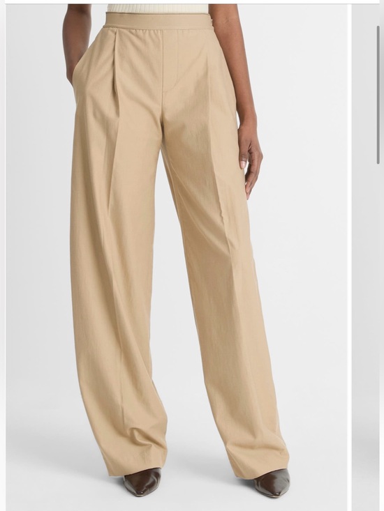 Vince Pants - NWT Vince Wide Leg Trousers with Pleated Elastic Waist in Tan 🤎